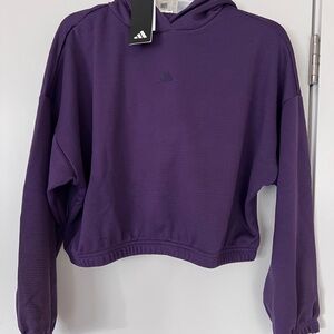 Adidas Deep Purple Cropped Hoodie